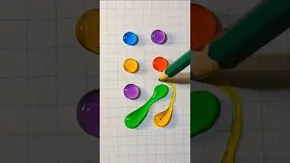 Весёлые цвета, капли воды 🔵🟣🟢🔴 #шорты #искусство #цвета #смешно #смешивание #игры #увлекательно #...