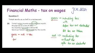 JUNIOR CYCLE MATHS 2024 Q3 (b): Tax & Net Income Full Solution!