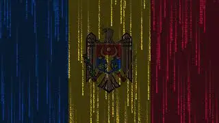 Moldova Flag Matrix Rain Style Digital Stock Illustration | Motion background | Screen Saver