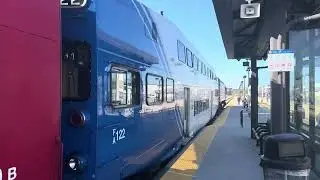 UTA FrontRunner Cab Car 122 departs Salt Lake Central while Mid-Set