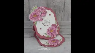 Prized Peony - Shaped Easel Card