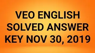 VEO EXAM 2019 ENGLISH ANSWER KEY CODE A |SOLVED PAPER 30th NOV| Pathanamthitta, Malappuram |
