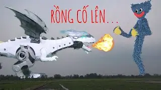 TiTan Sang Review Khủng Long Rồng phun sương đ&aacute;nh Huggy Wuggy Khổng Lồ | Titan Sang