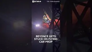 Beyonc&eacute; gets stuck on flying car prop