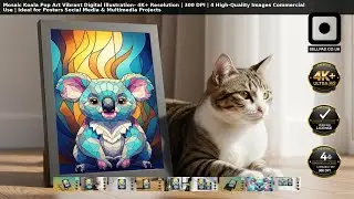 Mosaic Koala Pop Art Vibrant Digital Illustration #PopArt