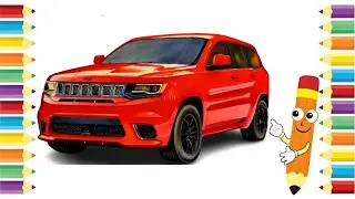 How to Color a Cool Red SUV |  Learn to Draw a Car
