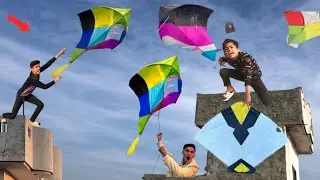8 feet big Monster kite caught cut patanbaaz kite run kiter