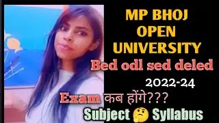 mp bhoj open University bed sed deled 2022-24 syllabus#exam
