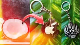 Coconut shell key tags /Amazing key Tags making using Coconut shell// පොල් කටු නිර්මාණ