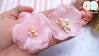 DIY Organza Fabric Flowers | DIY by Elysia Handmade