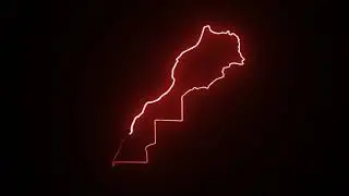 morocco logo glowing neon lines Loop Animated Background (60 FPS)