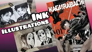 Kagurabachi Ink Art Speed Paint | 5 Characters in Bold Manga Style ⚡🖌️
