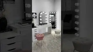 Vanity Room Styling | Faux Fur Vanity Furniture | Makeup Stool | Vanity Chair | Modern Vanity Style
