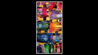 #9093b Finishing The Vivid Intense Colors Geometric Over Gold Stage-2 Fluid Art 1.12.2023