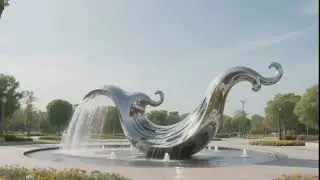 stainless steel fountain garden decor #sculpturefactory