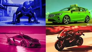 🔥 BLUE SPIDER 🆚 GREEN TAXI 🆚 PINK SHARK CAR 🆚 RED SHARK BIKECRAZY BRAINROT | Tiles Hop EDM