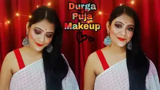 Durga Puja Astami Makeup Tutorial || Simple Nd Easy Look || Glam Wid Soumi