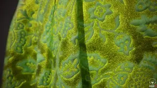 Lemon Green Burnout Velvet Fabric - Substance Designer
