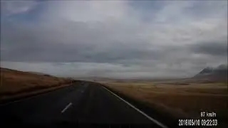 Driving road 1 Hringvegur.  8 x speed