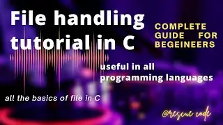 file handling tutorial | c programming