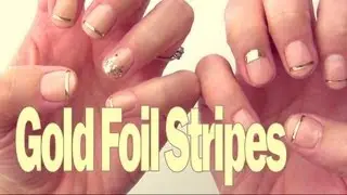 DIY Beauty &hearts; Gold Foil Stripe Nails