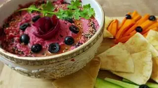 Beetroot Hummus| Party appetizer| Easy Hummus recipe