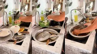 Satisfying Dirty Plates Dishwashing ASMR By Hand   Soothing And Water Sounds