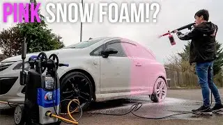 SATISFYING *PINK* SNOW FOAM ON DIRTY CAR CLEAN!