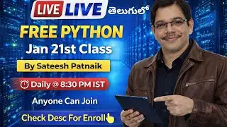 FREE Python Class in Telugu 😍 Live @ 8:30 PM | Jan 21st | In Telugu