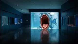 子供の描いた魚のいる水族館