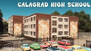 A detailed high school build in Cities Skylines 1 | Valentino Bay episode 9 - Calagrad High School