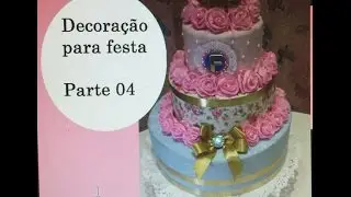 Faça você mesmo, decoração para festa gastando pouco. Bolo fake de tecido parte 04