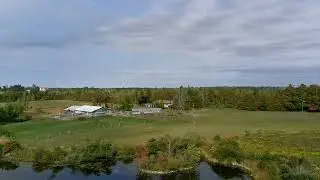 Birds-eye view of the farm! First ever drone flight!