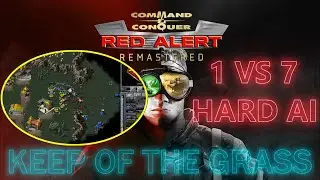 C&C Red Alert Remastered - 1 VS 7 HARD AI - Keep off the grass