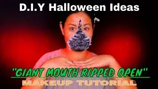 WATCH: Giant Mouth Ripped Open Monster in Easy Halloween SFX Makeup Tutorial!