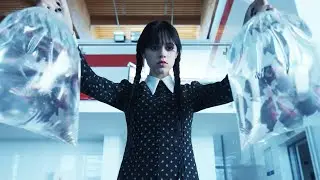 Wednesday seeks revenge for her brother Pugsley - Piranha pool scene HD