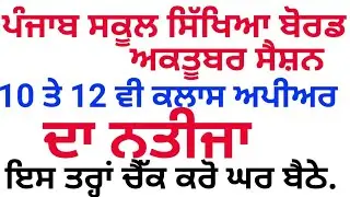 Punjab School Education Mohali, PSEB, PSEB Result October 2020,Golden Chance Result 2020,#PSEB