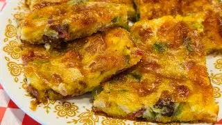 Сырные квадратики с беконом и халапеньо