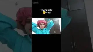 Trying silk sleeping cap #benefit of silk cap#haircare #youtubeshorts #shortsfeed