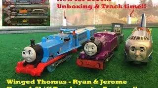 Winged Thomas, Ryan & Jerome and Hugo / Skiff - New 2017 Thomas Trackmaster - Unboxing & Track time!