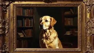 Art Frame TV 4K  Vintage Dog Oil Painting Screensaver  No Sound (Art Frame TV 4K