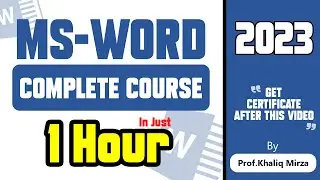 MS Word full course in hindi/urdu 2023 | step by step guideline by Khaliq Mirza |  Certified Course