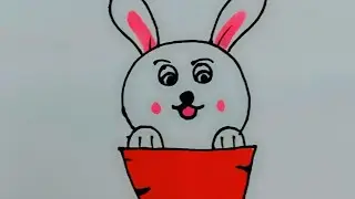Rabbit#khargosh aur gajar ka Chitra#craft #funny #trending #rabbit drawing#shortvideo 