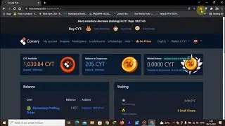 CARA WITHDRAW CYT (COINARY TOKEN) cuan dari maen naga-nagaan