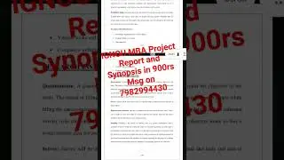 IGNOU MBA Project Report and Synopsis #ignou #mba #project