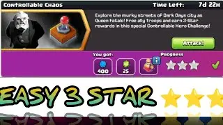 COC NEW EVENT CHALLENGE CONTROLLABLE CHAOS 😎 EASY 3 STAR STRATEGY ✅ #coc #controllablechaos #game