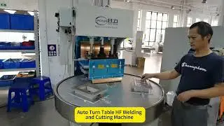 Auto turn table hf welding and cutting machine .#highfrequencyweldingmachine
