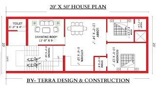 20' X 50' Modern House Plan | Designed By- TERRA DESIGN & CONSTRUCTION.
