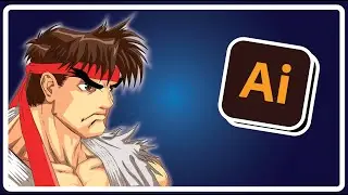 Speed Art - Ryu Street Fighter _ Vetoriza&ccedil;&atilde;o (Adobe Illustrator)