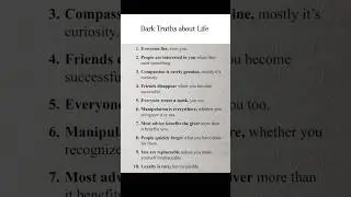 10 Dark Truths about Life #selfimprovement #motivation #mindset #discipline